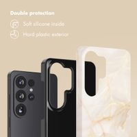 Selencia Vivid Back Cover Samsung Galaxy S26 Ultra - Golden Beige Marble