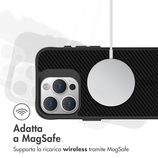 imoshion Rugged Hybrid Carbon Case met MagSafe Apple iPhone 15 Pro Max - Zwart