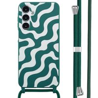 imoshion Siliconen design hoesje met koord Samsung Galaxy A16 5G - Petrol Green Groovy