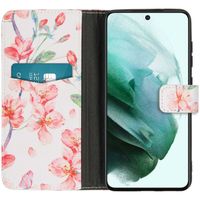 imoshion Design Softcase Bookcase Samsung Galaxy S21 FE - Blossom Watercolor White