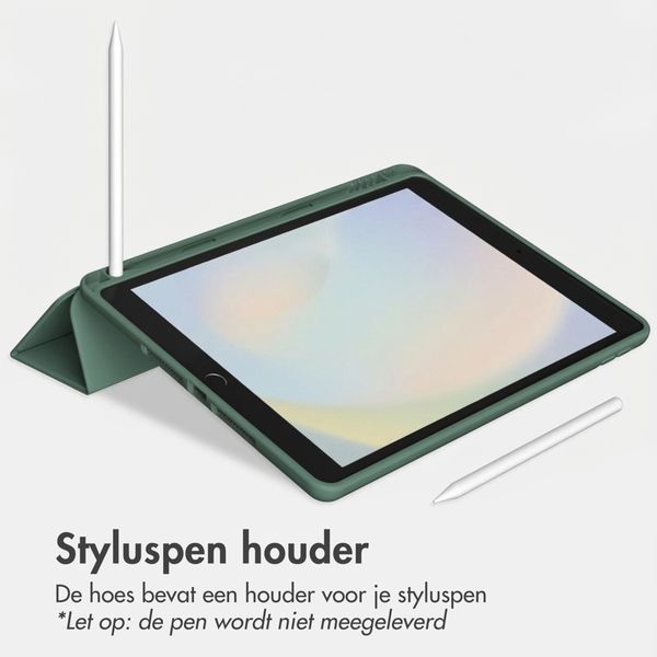 Accezz Smart Silicone Bookcase Apple iPad 9 (2021) 10.2 inch / iPad 8 (2020) 10.2 inch / iPad 7 (2019) 10.2 inch - Donkergroen