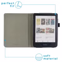 imoshion Vegan Leather Bookcase Kobo Clara Colour / BW - Zwart