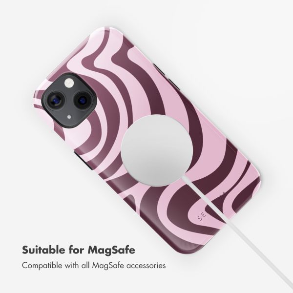 Selencia Vivid Back Cover with MagSafe Apple iPhone 13 - Wavy Swirl Pink Plum