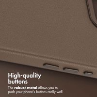 Accezz Leather Back Cover with MagSafe Apple iPhone 17e / 16e - Coffee Brown