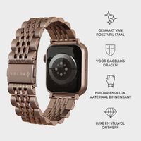 Burga Stalen bandje Apple Watch Series 1 t/m 10 / SE / Ultra (2) (44/45/46/49 mm) - Chic Royal - Rosé Goud