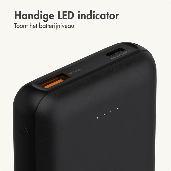 imoshion Compact Powerbank 10.000 mAh - Kleine powerbank - Quick Charge en Power Delivery - Zwart