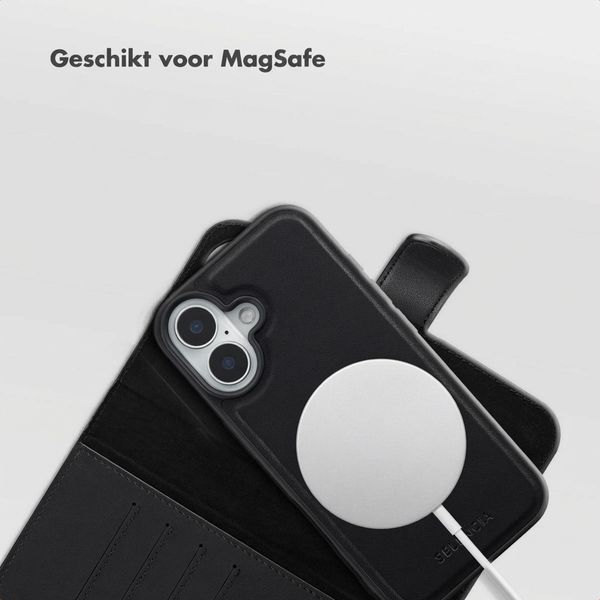 Selencia Olyn Uitneembare Bookcase met MagSafe Apple iPhone 16 - Zwart