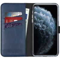 Selencia Echt Leren Bookcase iPhone 11 Pro Max - Blauw