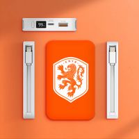 Powerbank 10.000 mAh met geïntegreerde kabels - Quick Charge en Power Delivery - Oranje Leeuw
