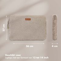 Selencia Teddy Laptop hoes 13-14 inch - Laptopsleeve - Sand