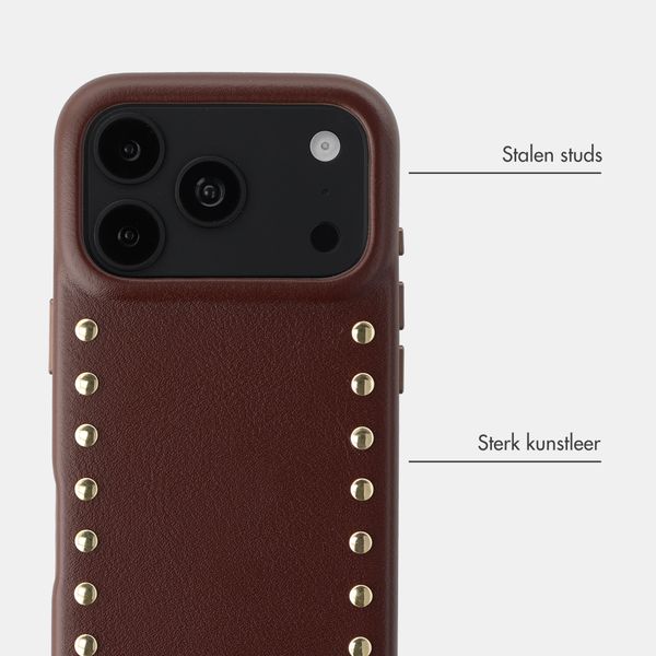 Selencia Studs Backcover met MagSafe Apple iPhone 18 Pro / 17 Pro - Cacao Crush