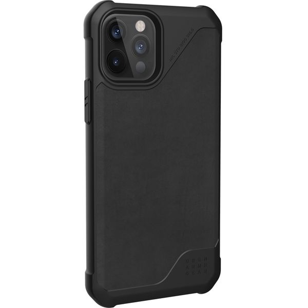 UAG Metropolis LT Backcover iPhone 12 (Pro) - Leather Black