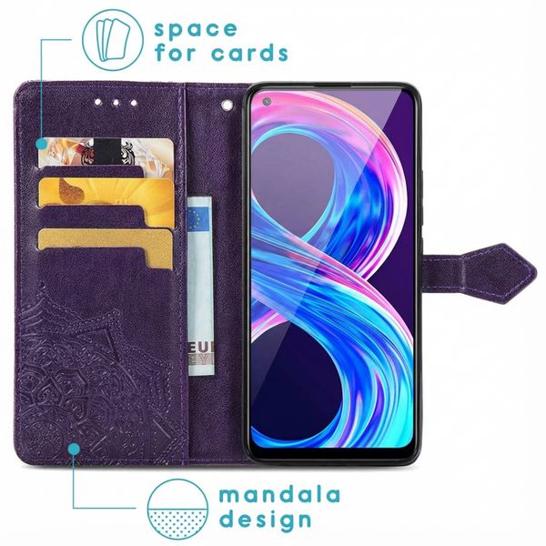 imoshion Mandala Bookcase Realme 8 (Pro) - Paars