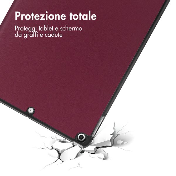 imoshion Trifold Bookcase Apple iPad 9 (2021) 10.2 inch / iPad 8 (2020) 10.2 inch / iPad 7 (2019) 10.2 inch - Bordeaux