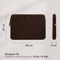 Selencia Teddy Laptop hoes 13-14 inch - Laptopsleeve - Choco Brown