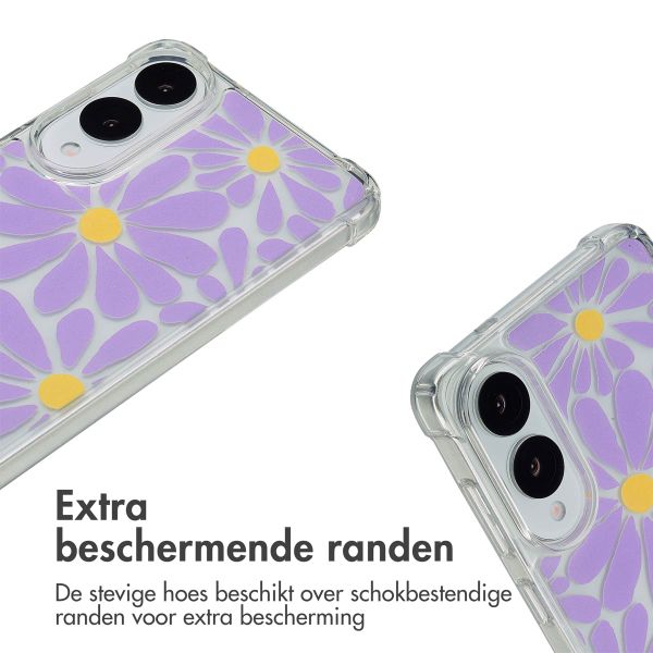 imoshion Design hoesje met koord Samsung Galaxy S25 Edge - Tropical Violet Flowers Connect