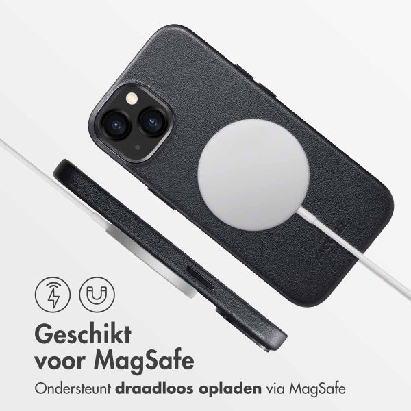 Accezz MagSafe Leather Backcover iPhone 13 - Onyx Black