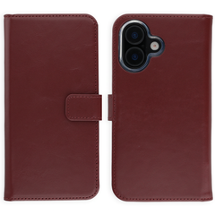 Selencia Genuine Leather Book Case Apple iPhone 16 - Burgundy