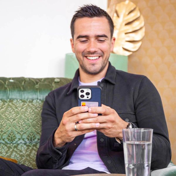 Accezz Premium Leather Card Slot Backcover Apple iPhone 14 Pro Max - Donkerblauw