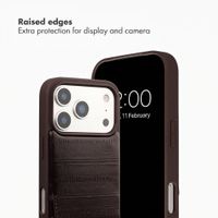 Selencia Nova Real Leather Back Cover with Card Holder Apple iPhone 17 Pro Max - Dark Chocolate