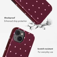 Selencia Vivid Back Cover Apple iPhone 14 - Happy Dots Burgundy