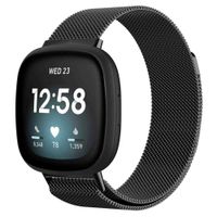 imoshion Milanees magnetisch bandje Fitbit Versa 3 - Maat M - Zwart