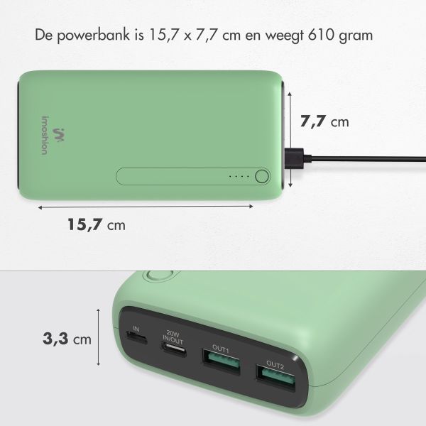 imoshion Powerbank - 27.000 mAh - Quick Charge en Power Delivery - Groen