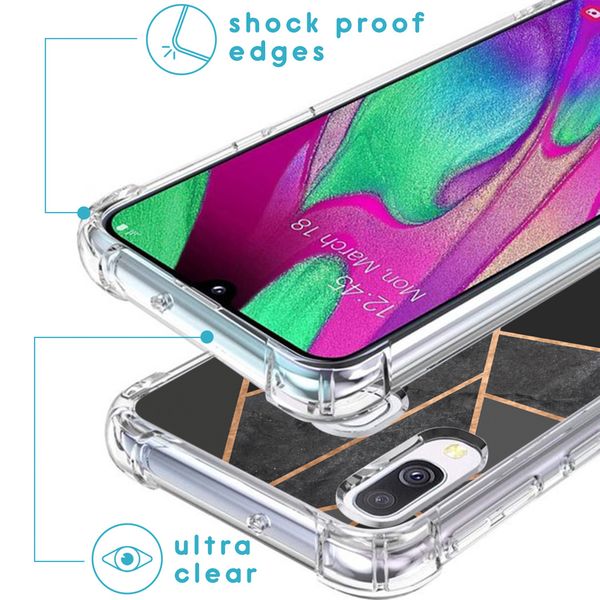 imoshion Design hoesje met koord Samsung Galaxy A40 - Grafisch Koper - Zwart / Goud