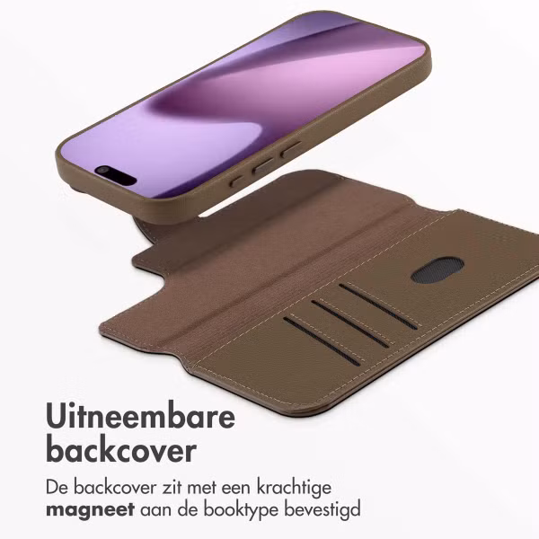 Accezz Leather Bookcase 2-in-1 met MagSafe Apple iPhone 17 - Coffee Brown