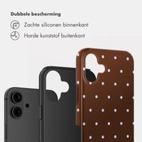 Selencia Vivid Backcover Apple iPhone 16 - Happy Dots Chocolate