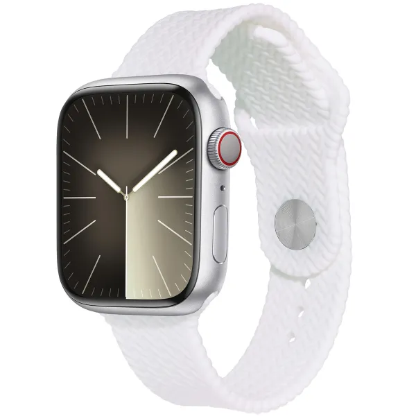 imoshion Siliconen geweven bandje Apple Watch Series 1 t/m 10 / SE / Ultra (2) (44/45/46/49 mm) - Wit