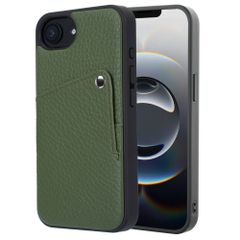 Selencia Riva Backcover met Pashouder Apple iPhone 16e - Sage Green