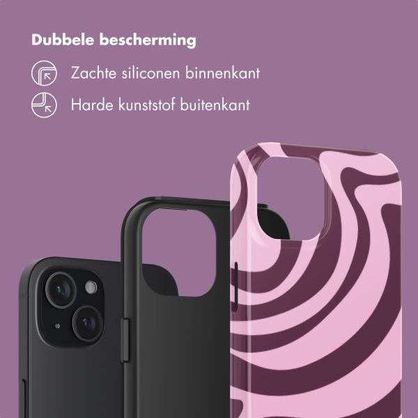 Selencia Vivid Backcover Apple iPhone 15 - Wavy Swirl Pink Plum