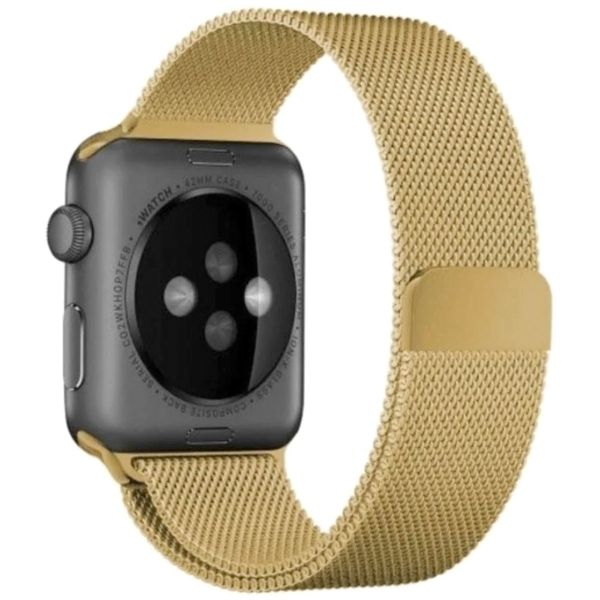 WiWu Milanese band Apple Watch Series 1 t/m 10 / SE / Ultra (2) (44/45/46/49 mm) - Goud