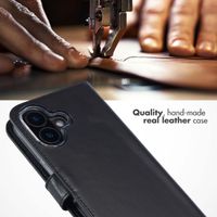 Selencia Genuine Leather Book Case Apple iPhone 16 Plus - Black