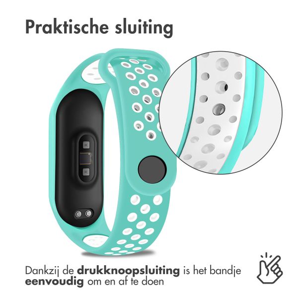 imoshion Siliconen sport bandje Xiaomi Mi Band 3 / 4 - Mintgroen / Wit