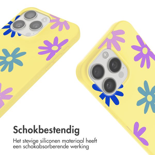 imoshion Siliconen design hoesje met koord Apple iPhone 15 Pro - Yellow Flower Distance