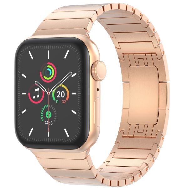 Selencia Stalen schakelband Apple Watch Series 1 t/m 10 / SE / Ultra (2) (44/45/46/49 mm) - Rosé Goud