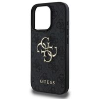 Guess 4G Metal Logo Backcover Apple iPhone 16 Pro - Zwart