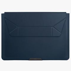 Uniq Oslo Laptop hoes 14 inch - Laptopsleeve met opvouwbare laptopstandaard - Navy Blue