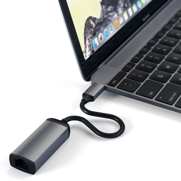 Satechi USB-C naar Gigabit Ethernet Adapter - Space Grey