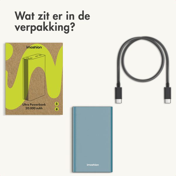 imoshion Ultra Series Aluminium Powerbank 20.000 mAh - Quick Charge en Power Delivery - Petrol Green