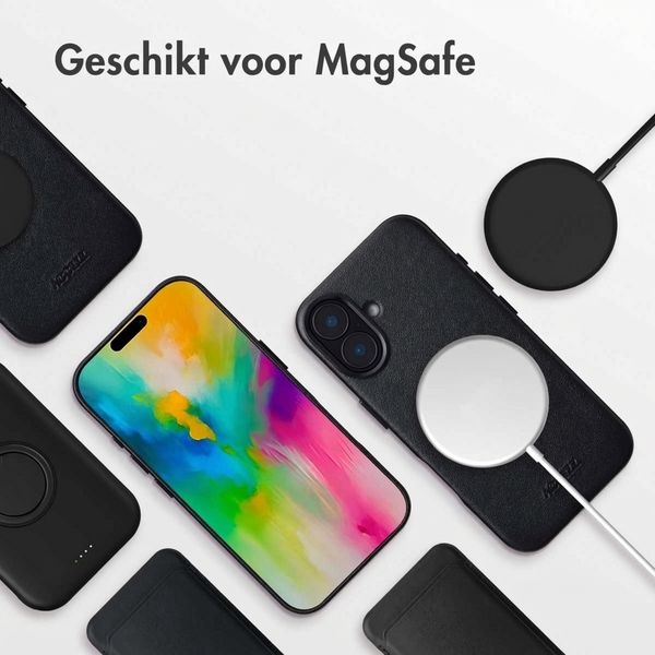 Accezz MagSafe Leather Backcover Apple iPhone 16 - Onyx Black