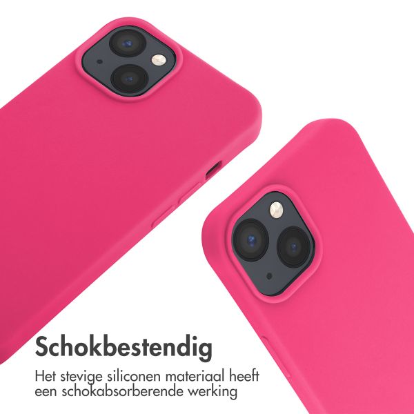 imoshion Siliconen hoesje met koord iPhone 14 - Fluor Roze