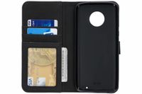 Luxe Lederen Bookcase Motorola Moto G6 Plus - Zwart