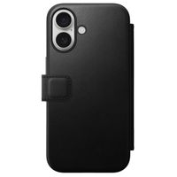 Nomad Modern Leather FolioBookcase Apple iPhone 16 - Zwart