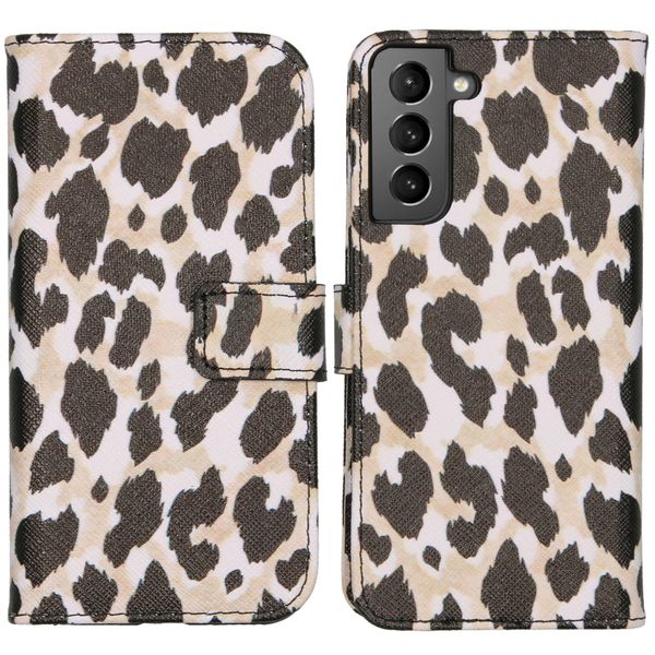 imoshion Design Softcase Bookcase Galaxy S21 - Golden Leopard