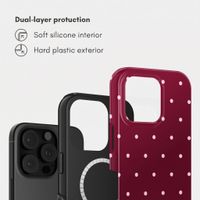 Selencia Vivid Back Cover with MagSafe Apple iPhone 16 Pro Max - Happy Dots Burgundy
