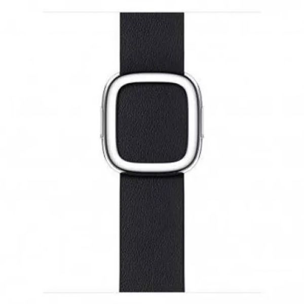 Apple Leather Band Modern Buckle Apple Watch Series 1 t/m 9 / SE (38/40/41 mm) | Series 10 (42 mm) - Maat L -Ink