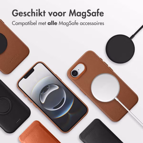 Accezz MagSafe Leather Backcover Apple iPhone 16e - Sienna Brown